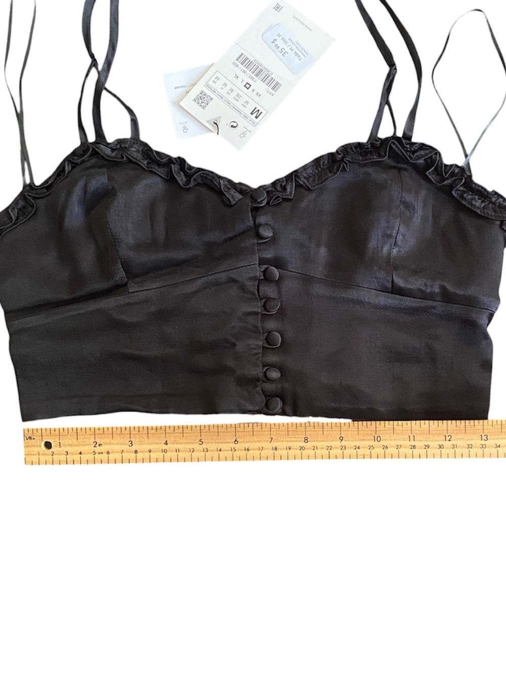 Zara Satin Effect Black Bustier Top - Picture 10 of 10